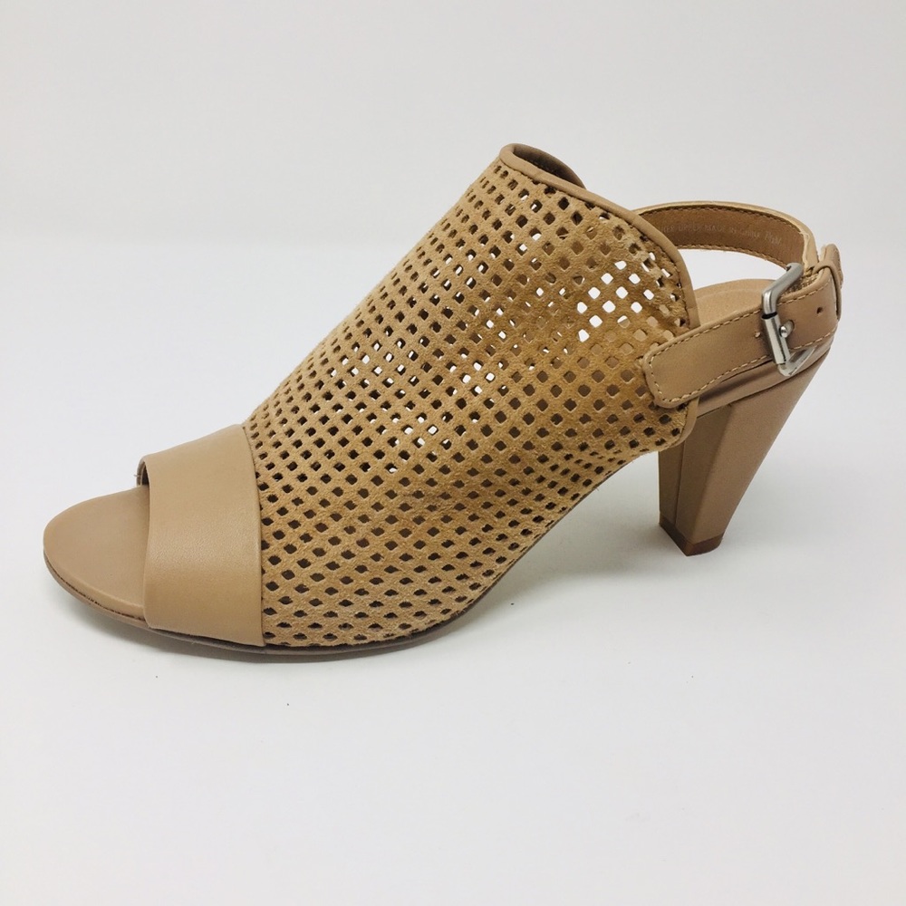 Tahari Eloise Peep Toe Slingback Sandal Tan 7.5